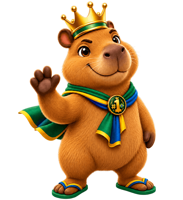 CapiBarão, capivara coroada com as cores do Brasil